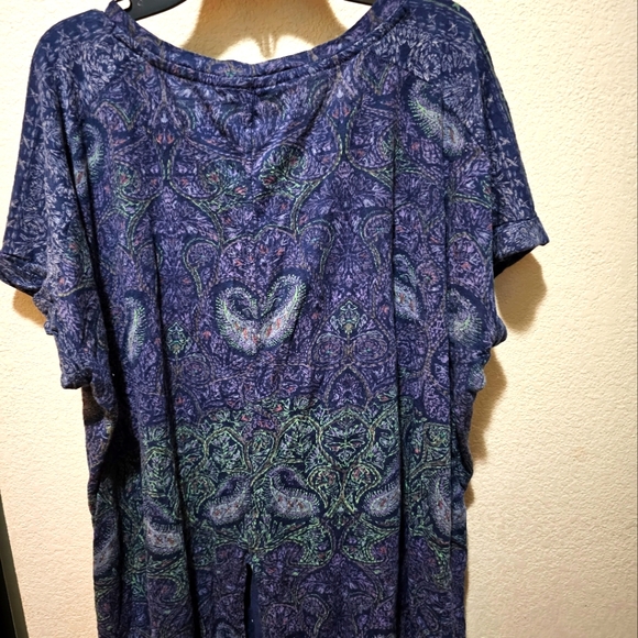 Lucky Brand 2x Paisley blue top - Picture 2 of 3